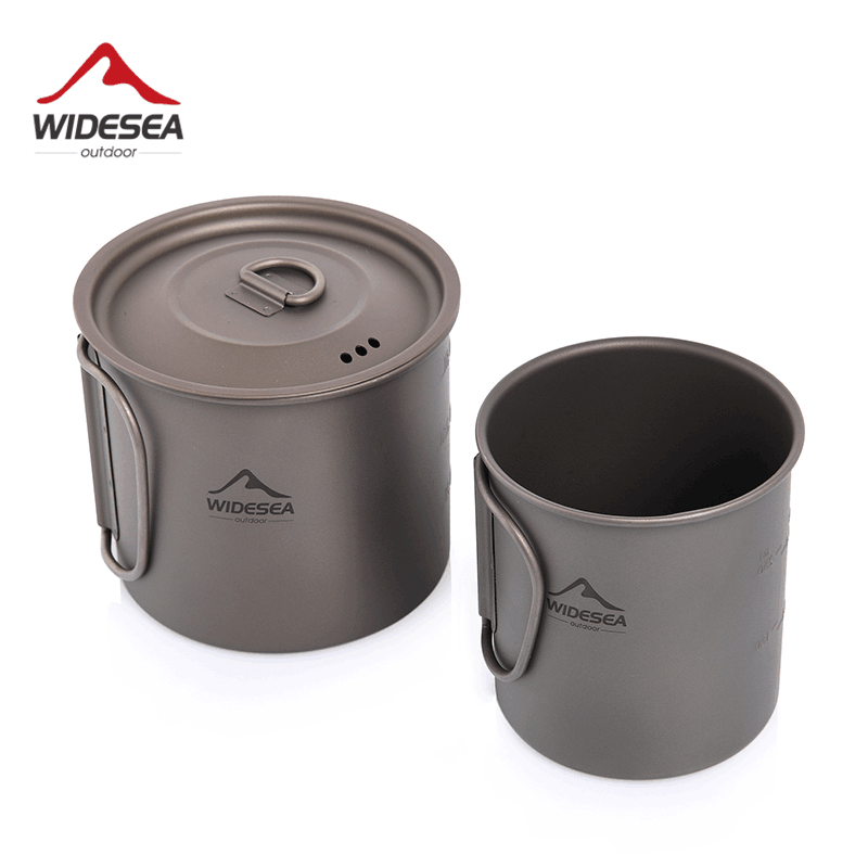 Camping Cooking Ware Set - ワイドシーキャンプマグチタンカップ観光食器ピクニック用品アウトドアキッチン用品旅行調理セット調理器具ハイキング