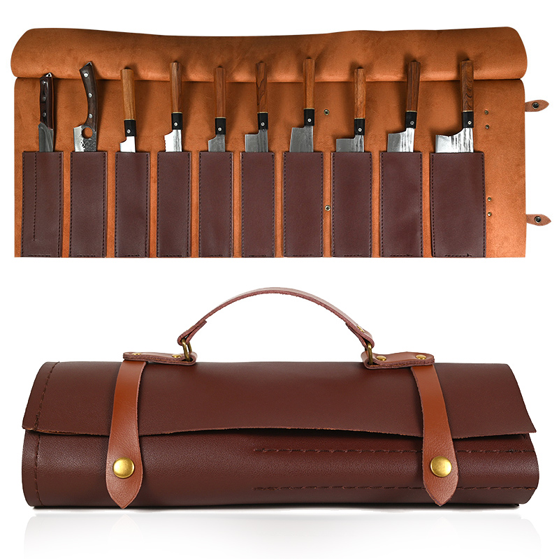 Camping Cooking Utensil Bag - ポータブルキッチンナイフロールバッグ、8、9、11スロット、折りたたみ式、キャンプ、ピクニックキャリーケース、シェフ、調理、ポケットオーガナイザー、ツール