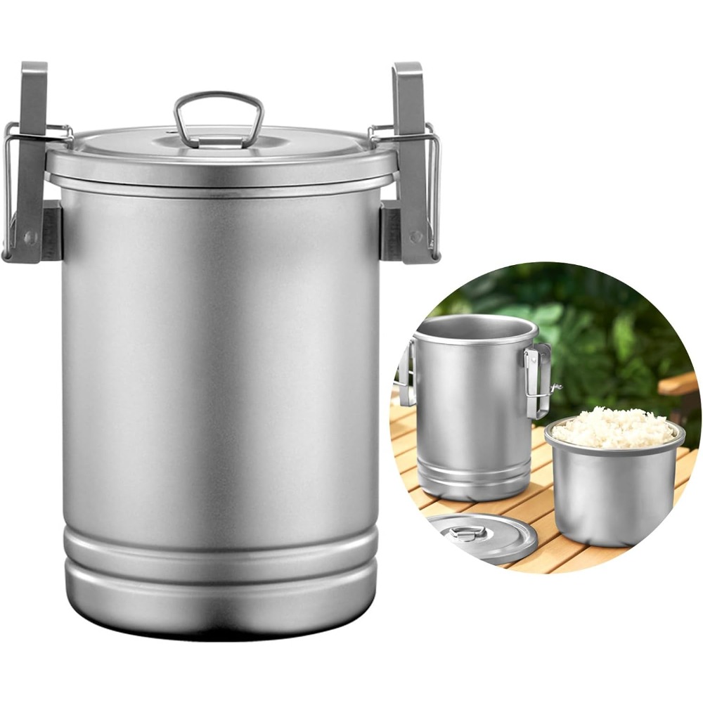 Nesting Camping Cooking Set - キャンプ用調理器具 ネストポットセット 蓋付き 304ステンレス鋼 熱湯煮・蒸し用 ポータブル