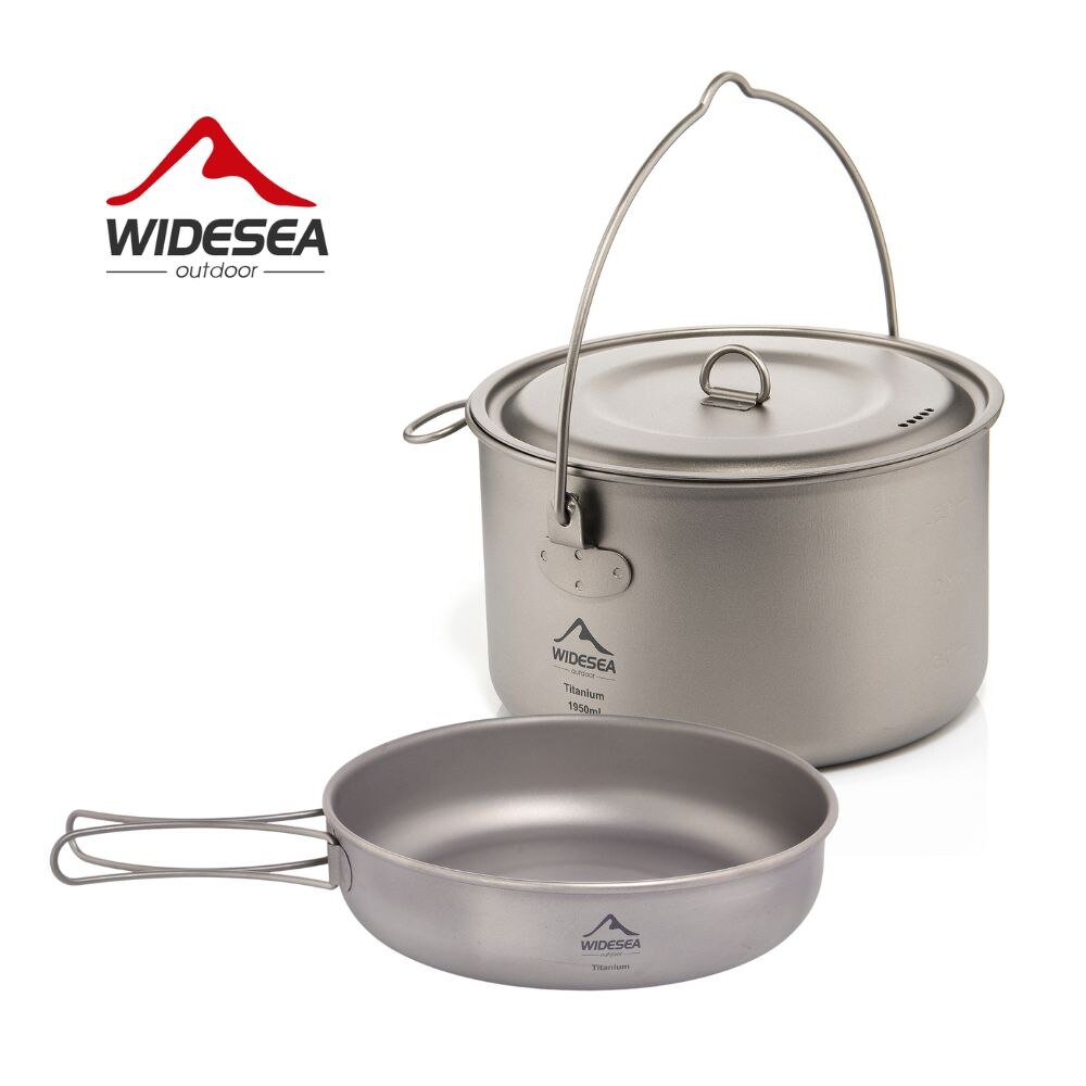 Camping Cooking Set Large - キャンプ用食器チタン調理器具セット観光大釜屋外調理鍋フライパンピクニックキッチンハイキングトレッキング