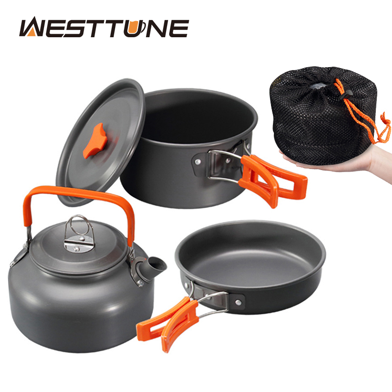 Camping Cooking Hardware - WESTTUNE キャンプ調理器具キット アルミ アウトドア ポータブル クッキングセット