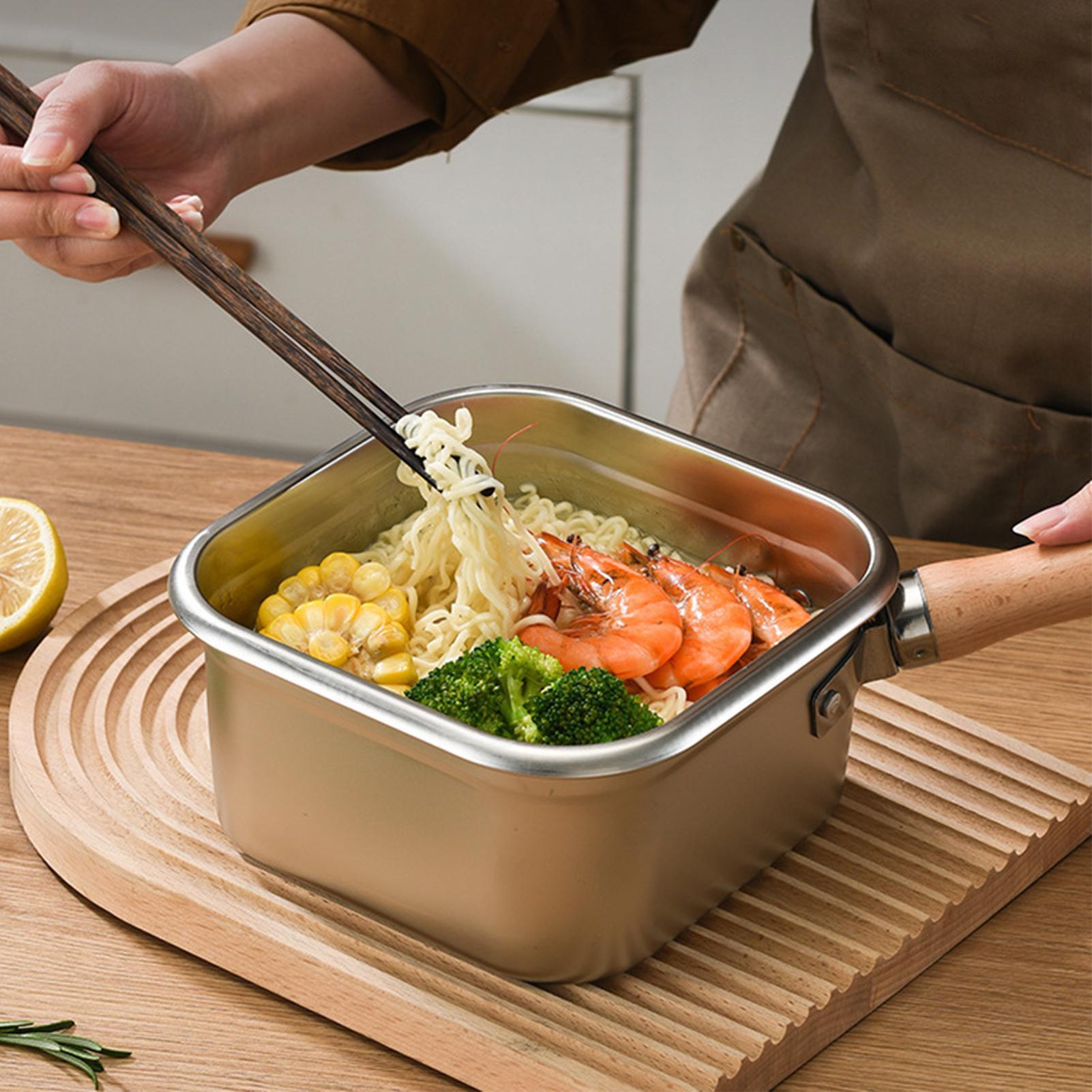 Camping Cooking Set Large - ディープフライヤーパンセット スクエア型 キャンプ用調理鍋 大型ステンレス製フライヤー パスタストレーナーセット チキンフライド