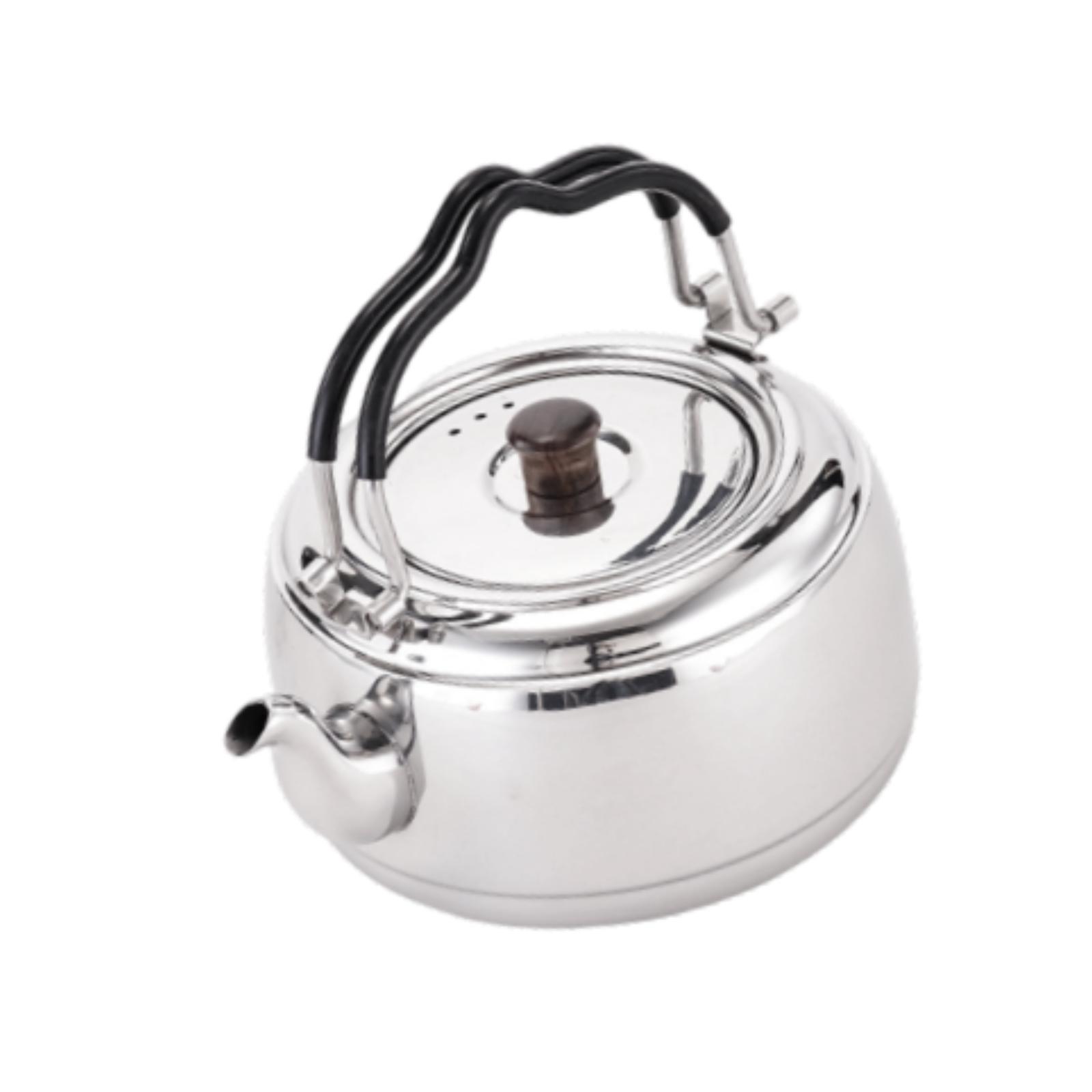 Camping Cooking Gifts - ティーケトル ポータブル 1L ギフト 厚みのある調理鍋 軽量ステンレスケトル