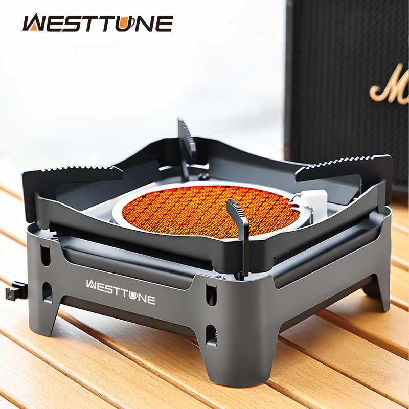 Camping Cooking Windshield - WESTTUNE 屋外赤外線燃焼ストーブポータブルクッキングバーナー 3600 ワットガスストーブ電子点火付きキャンプピクニック用