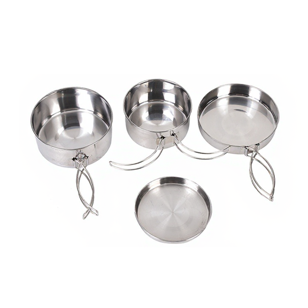 4ピースステンレス鋼アウトドアクッキングセット キャンプ、ハ - Nesting Camping Cooking Set のレビューと価格