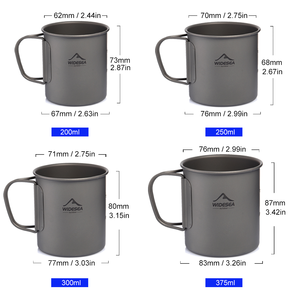 ワイドシーキャンプマグチタンカップ観光食器ピクニック用品アウ - Camping Cooking Ware Set のレビューと価格
