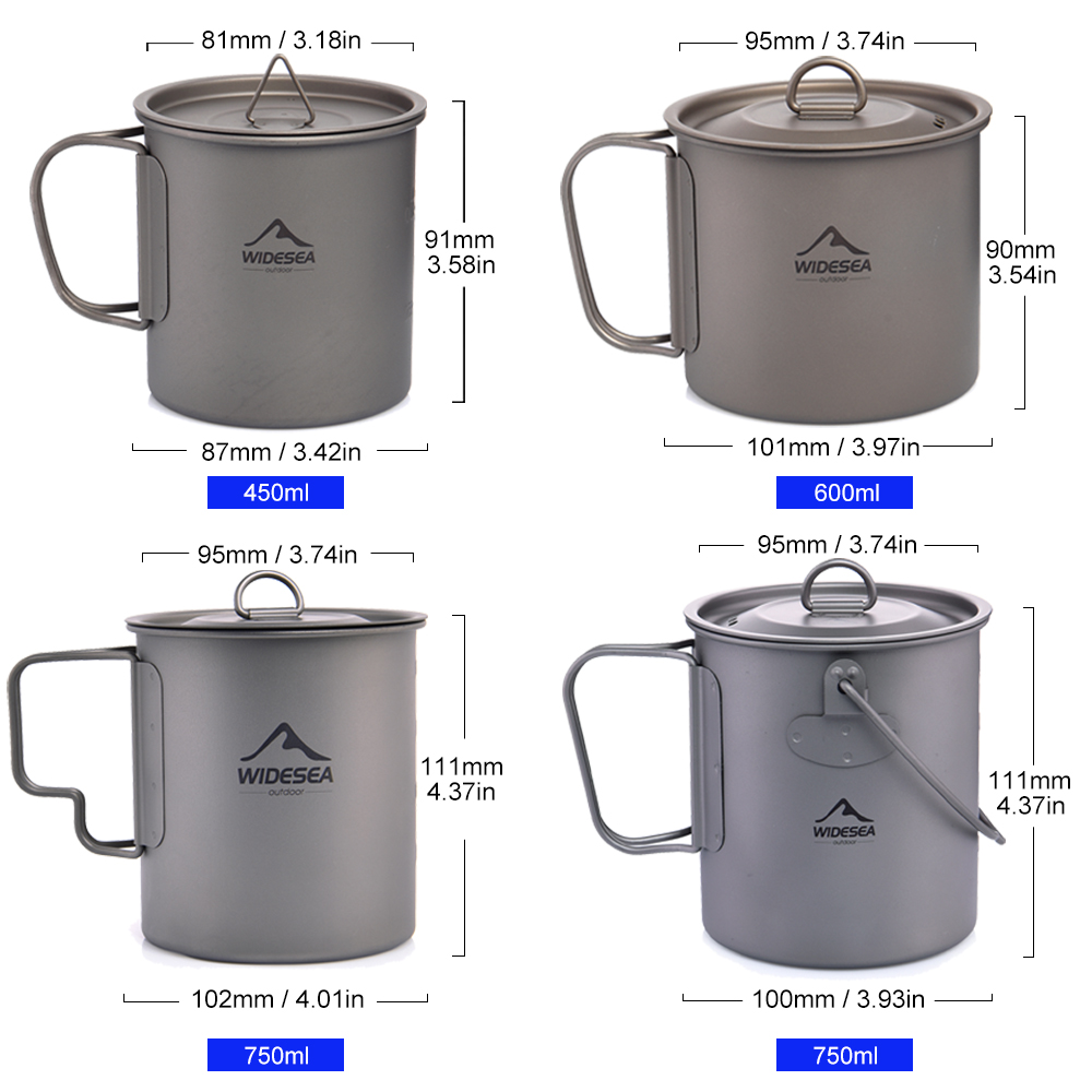 ワイドシーキャンプマグチタンカップ観光食器ピクニック用品アウ - Camping Cooking Ware Set のレビューと価格