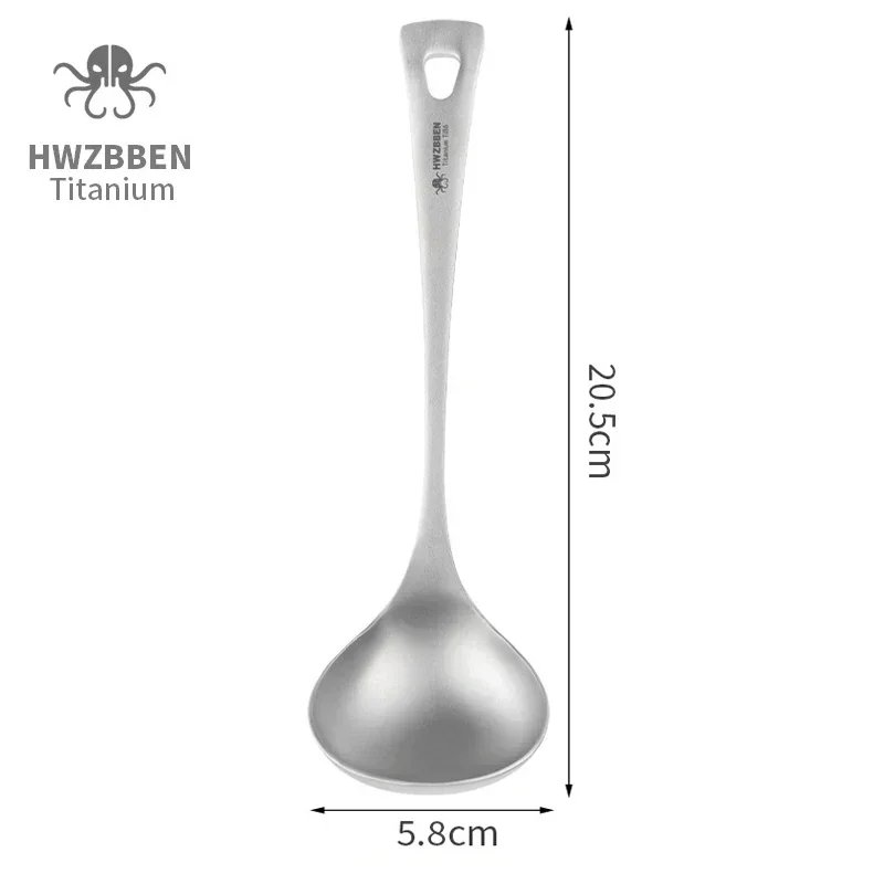 Hwzbben-長いハンドル付きのチタンスープスプーン,キャ - Camping Cooking Hardware のレビューと価格