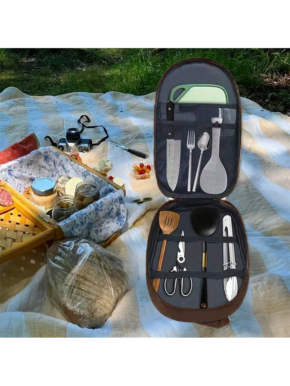 アウトドアキャンプ調理器具収納袋調理器具オーガナイザーキッチ - Camping Cooking Utensil Bag のレビューと価格