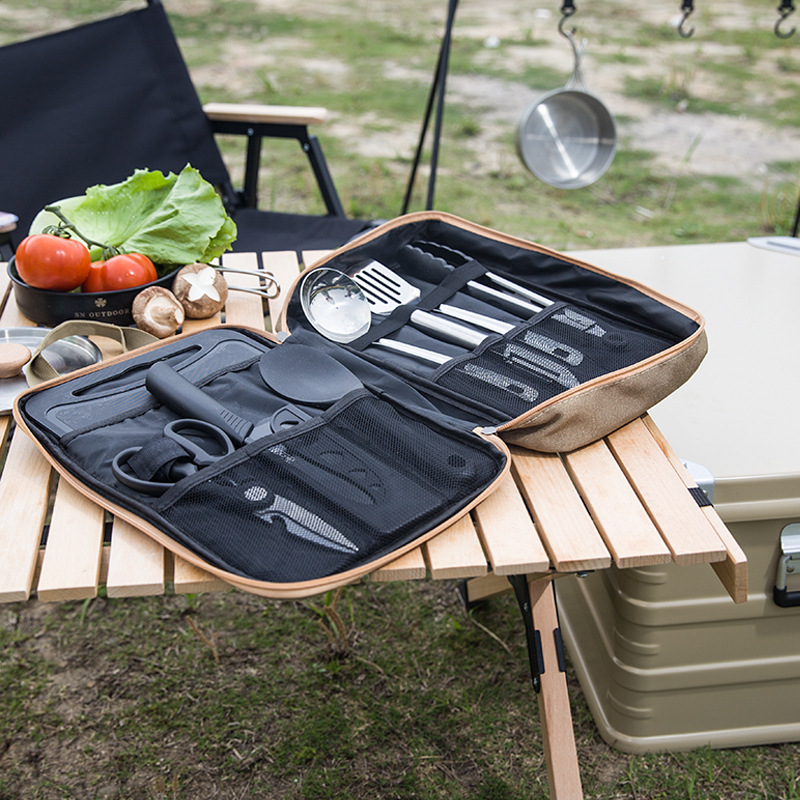 8 個キャンプキッチン調理器具セットポータブルバッグアウトド - Camping Cooking Hardware のレビューと価格