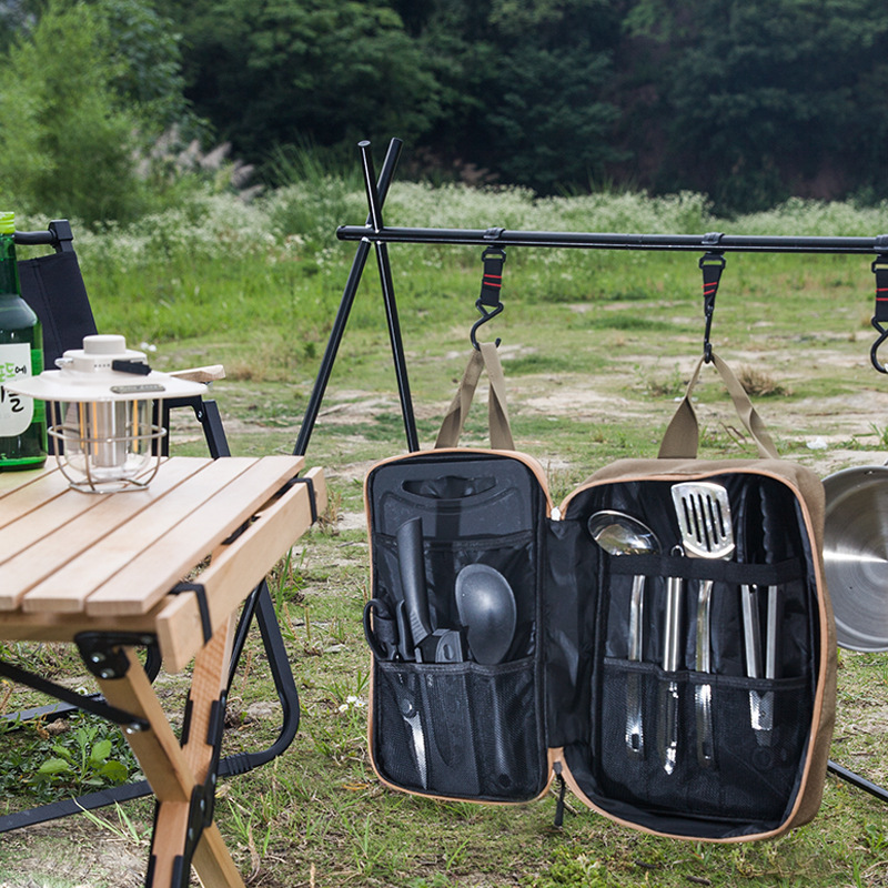 8 個キャンプキッチン調理器具セットポータブルバッグアウトド - Camping Cooking Hardware のレビューと価格