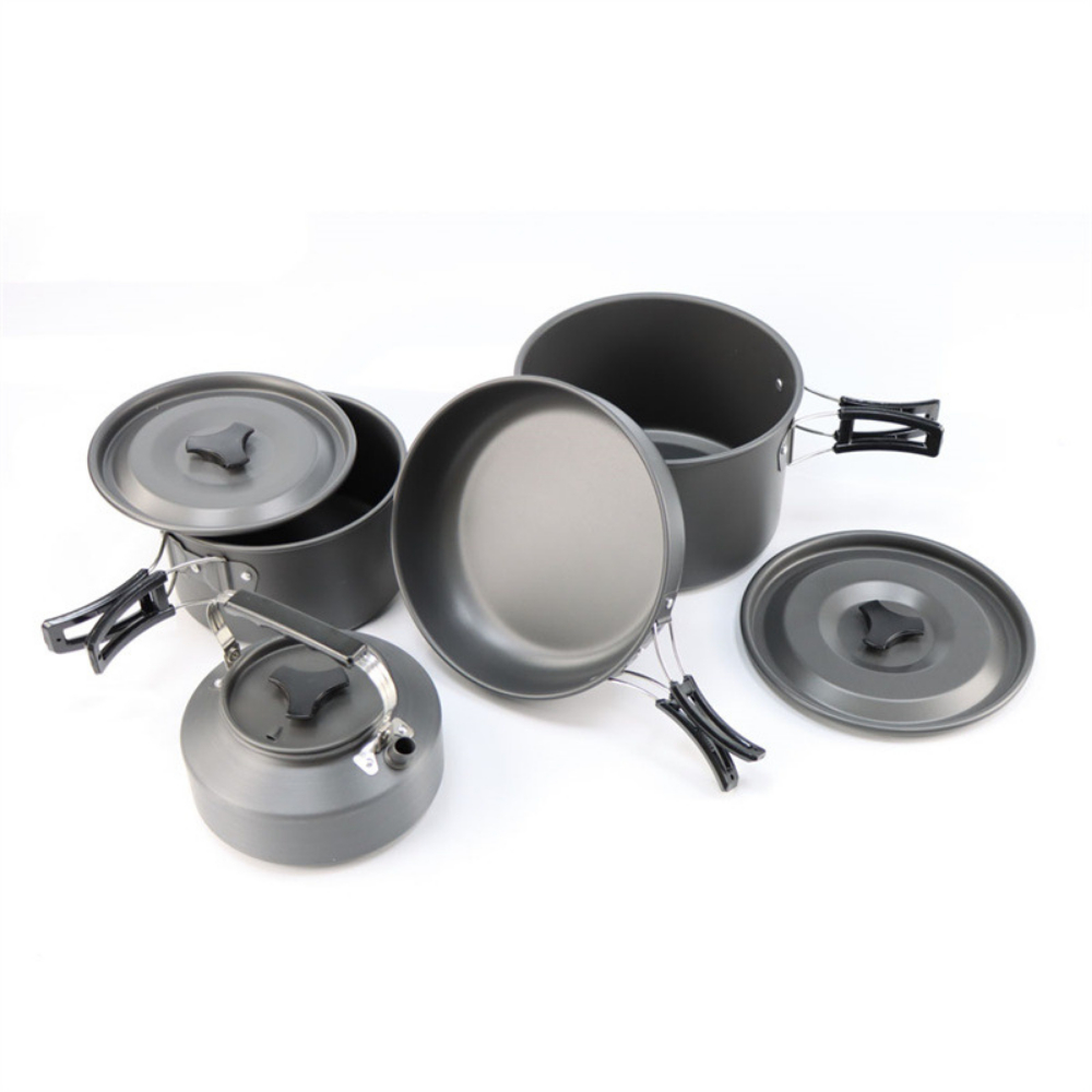 軽量アルミ合金製アウトドアキャンプクッキングセット 大型2- - Camping Cooking Set Large のレビューと価格