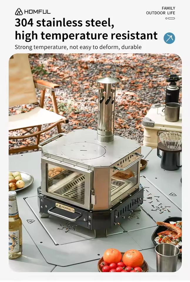 HOMFUL ポータブル薪ストーブ 家庭用暖房 薪焚き式 ポ - Camping Cooking Windshield のレビューと価格