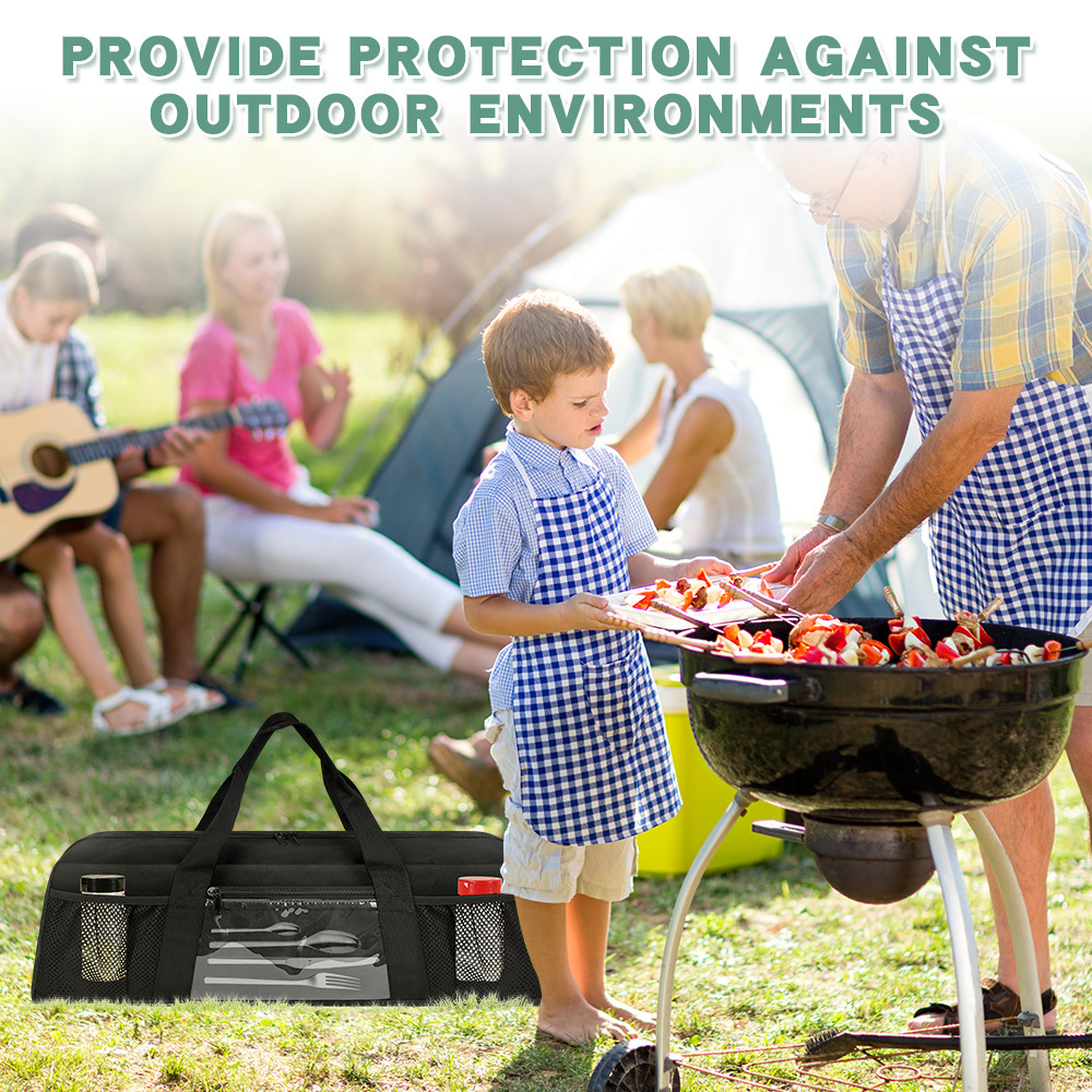 耐久性のあるバーベキュー用具収納バッグ、ポータブルグリルツー - Camping Cooking Utensil Bag のレビューと価格