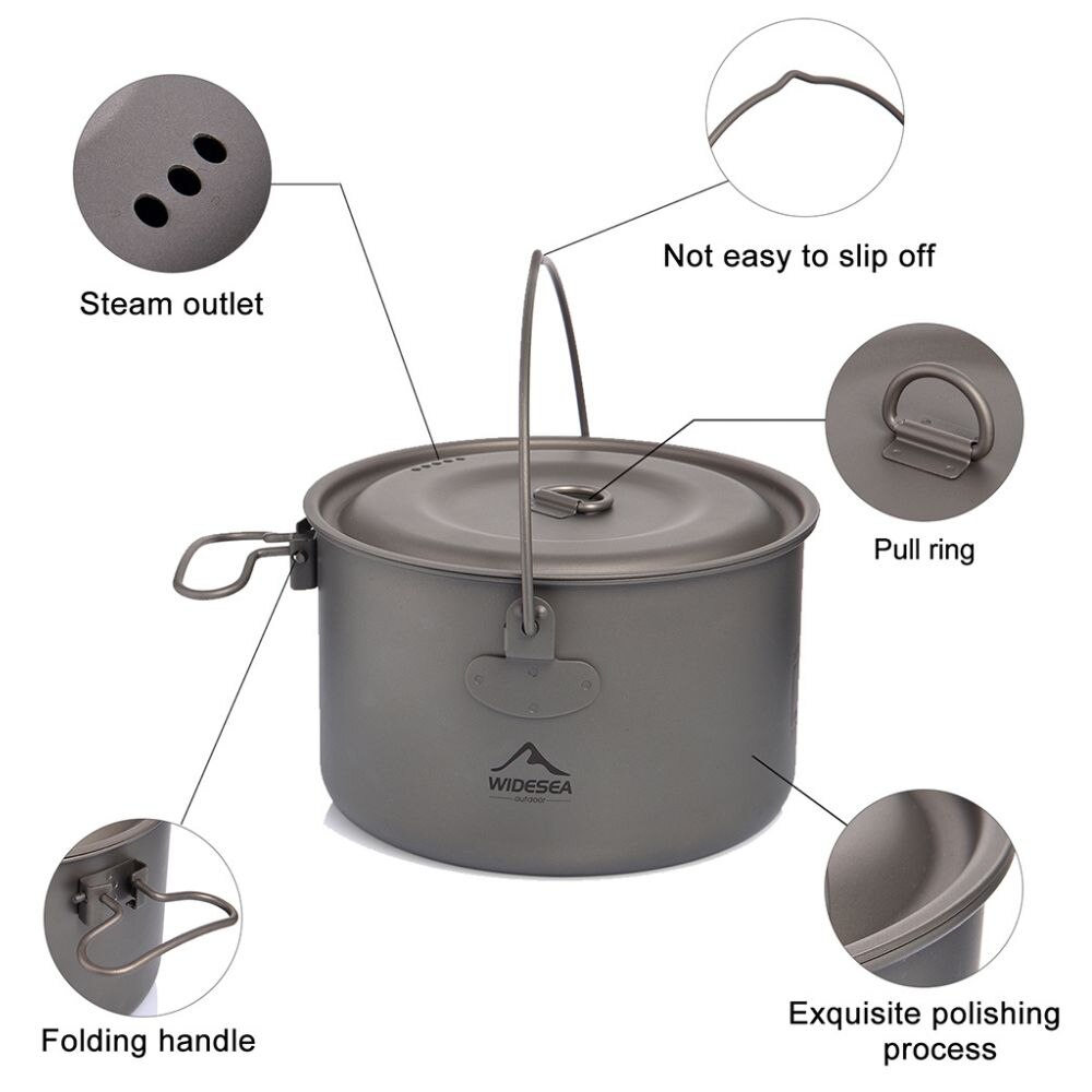 キャンプ用食器チタン調理器具セット観光大釜屋外調理鍋フライパ - Camping Cooking Set Large のレビューと価格