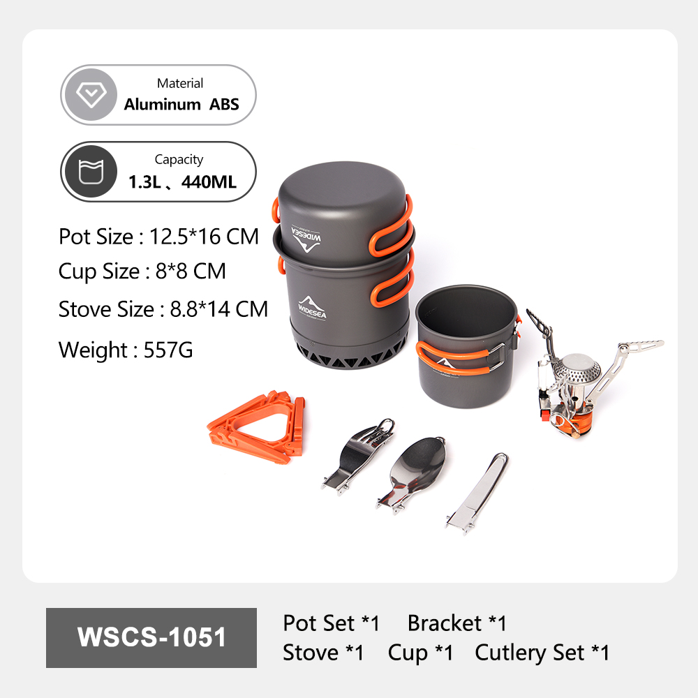 Widesea ポータブルキャンプ調理器具セット アルミニウ - Camping Cooking Ware Set のレビューと価格