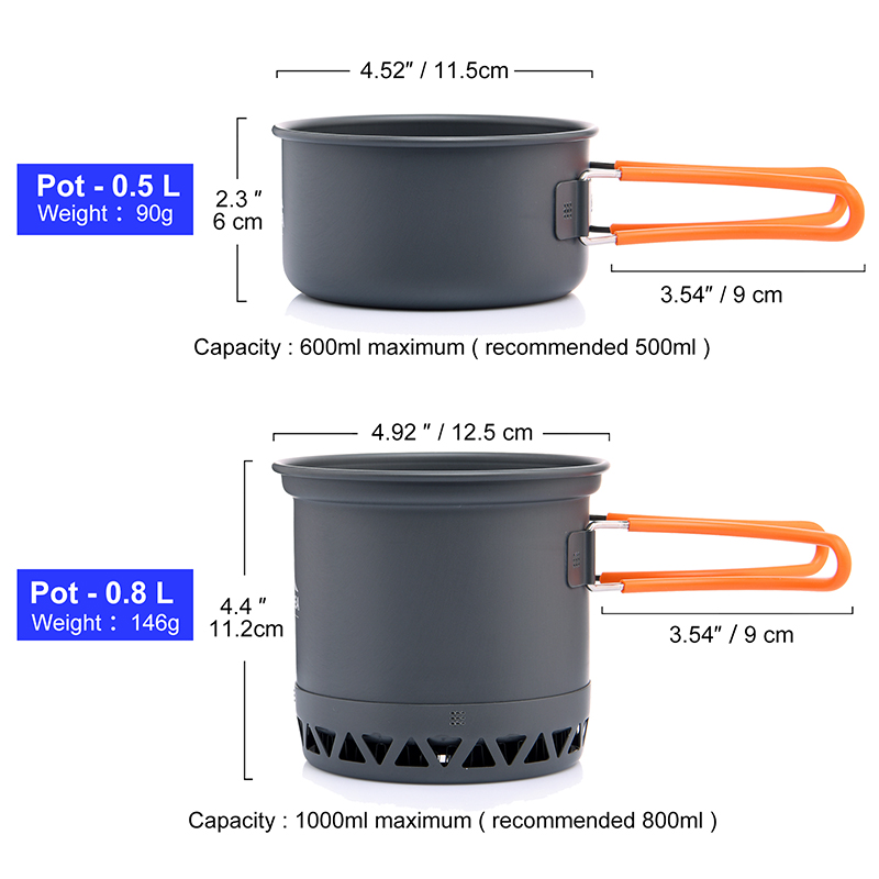 Widesea ポータブルキャンプ調理器具セット アルミニウ - Camping Cooking Ware Set のレビューと価格