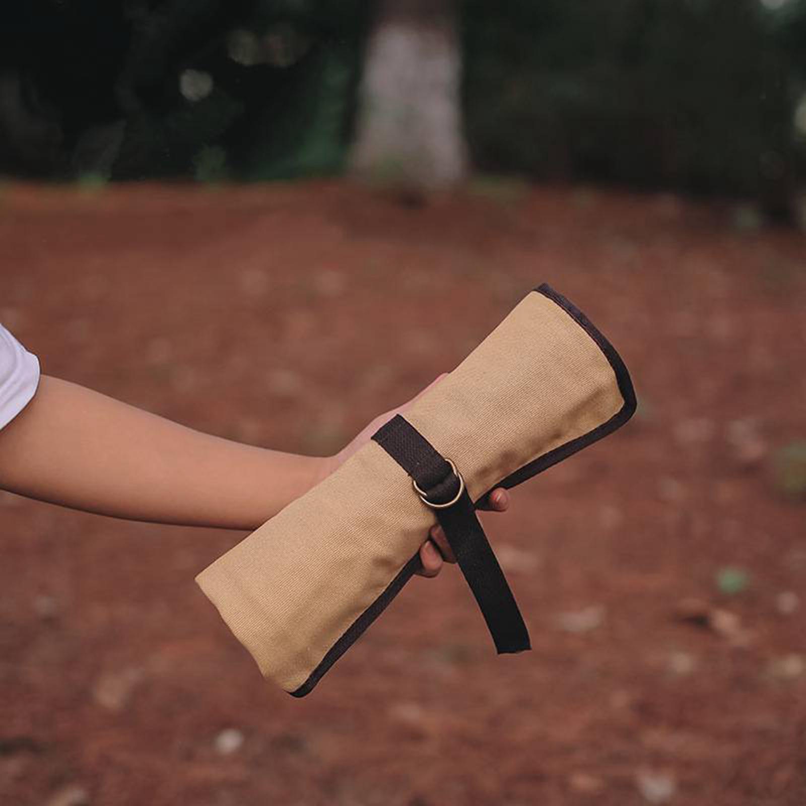ポータブルキャンプ用品ロールアップバッグ食器オーガナイザー収 - Camping Cooking Utensil Bag のレビューと価格