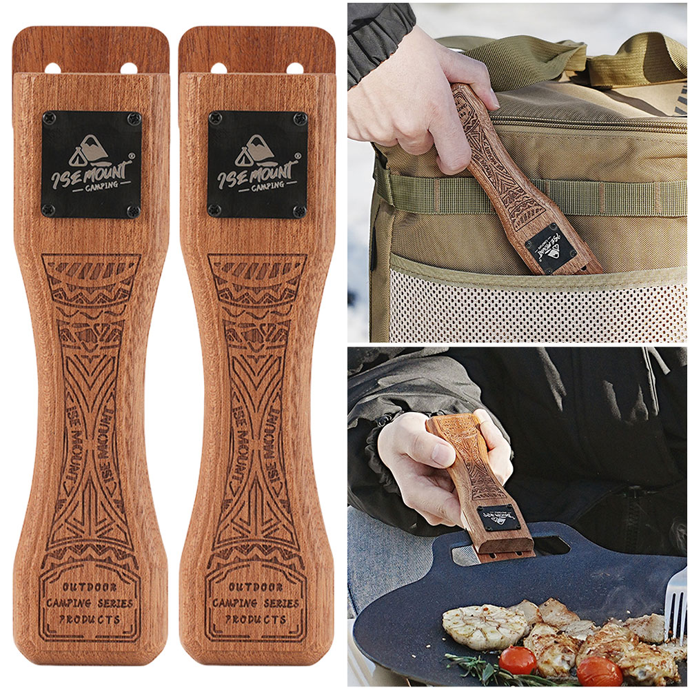 屋外用天然木製グリルパンハンドル、取り外し可能、耐熱性、火傷 - Camping Cooking Hardware のレビューと価格