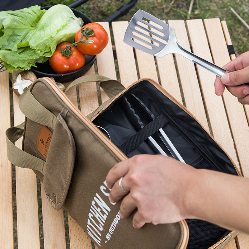 8点セット キャンプキッチン調理器具セット ポータブル屋外旅 - Camping Cooking Hardware のレビューと価格