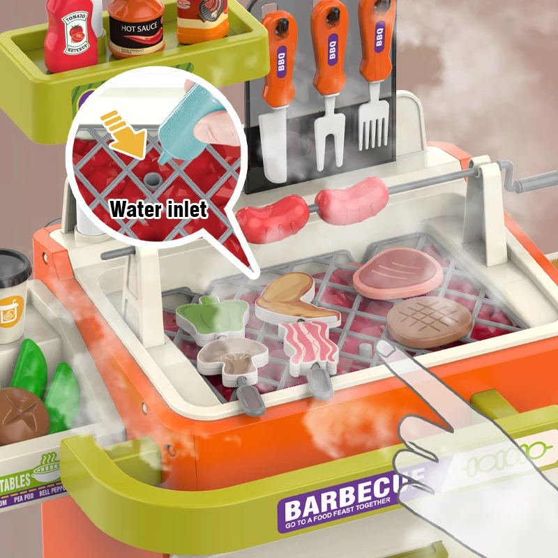 バーベキュースプレートロリーごっこ遊びバーベキューグリルカー - Camping Cooking Gifts のレビューと価格