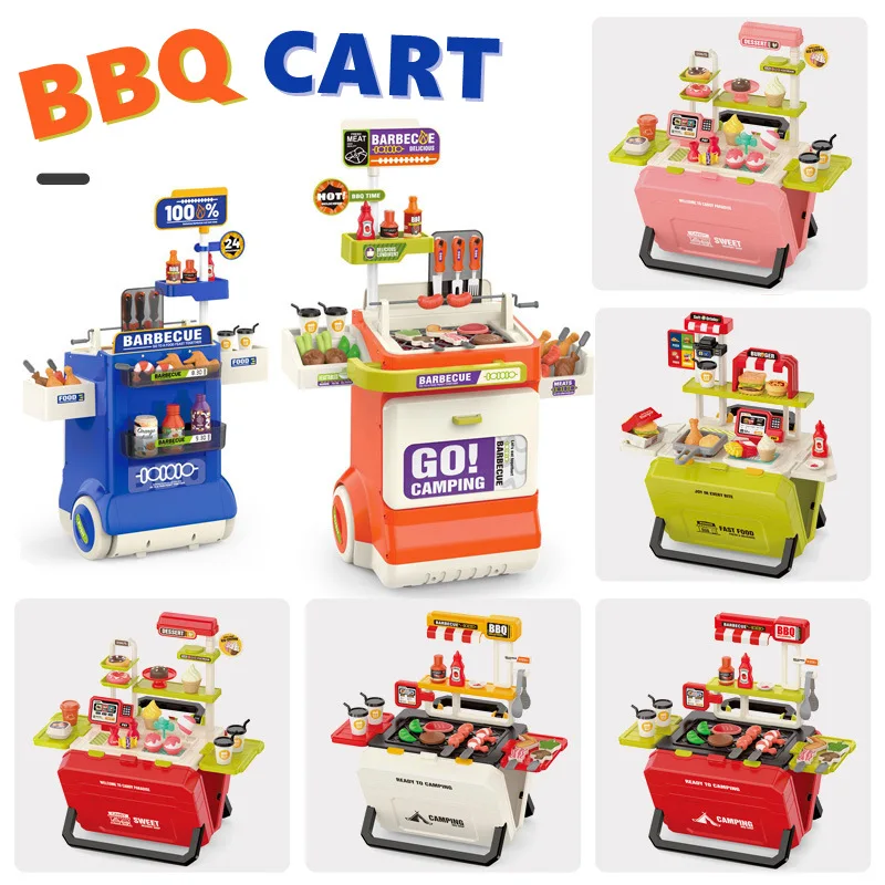 バーベキュースプレートロリーごっこ遊びバーベキューグリルカー - Camping Cooking Gifts のレビューと価格