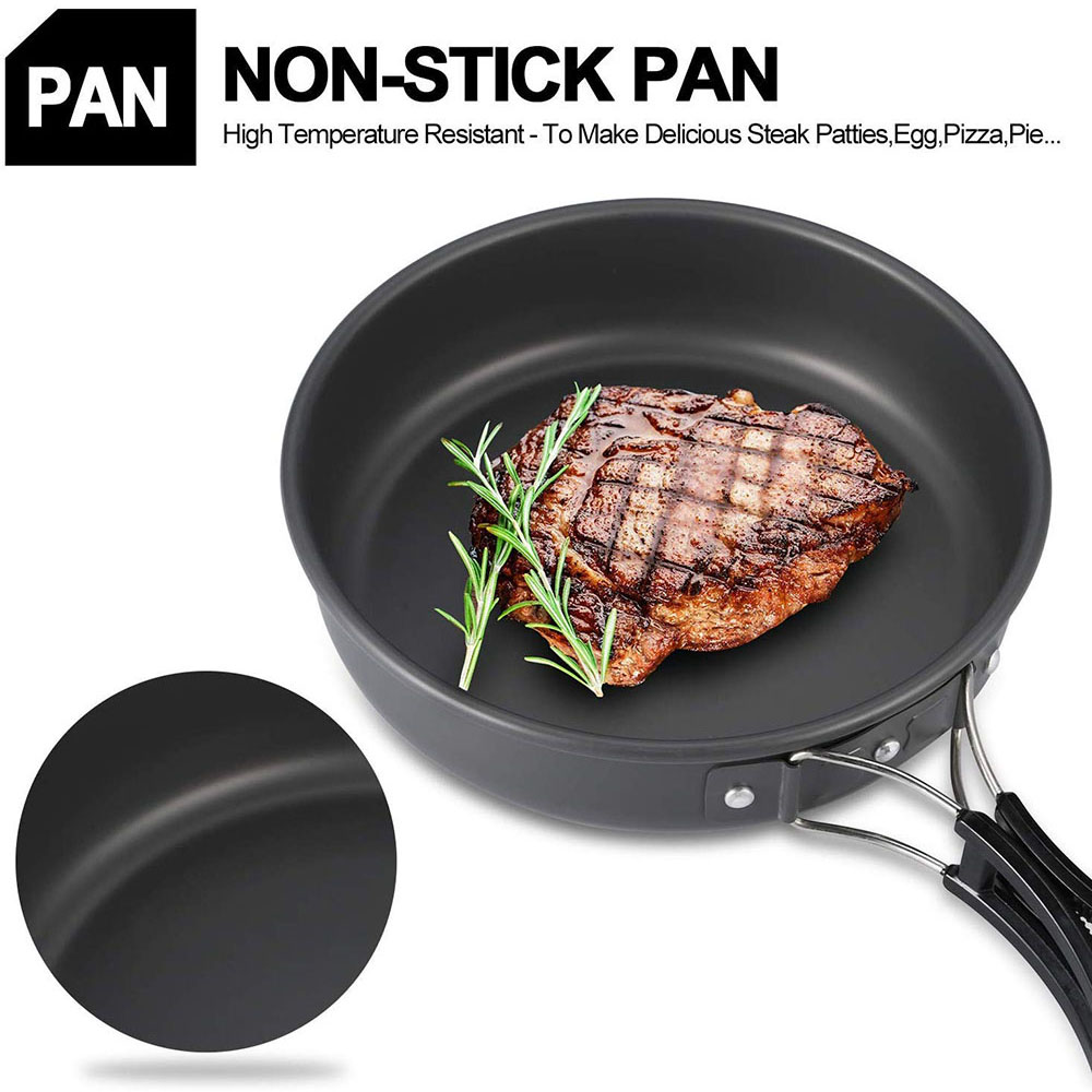 持ち運びに便利なアルミ製調理器具セット,野外調理器具,ハイキ - Camping Cooking Set Large のレビューと価格