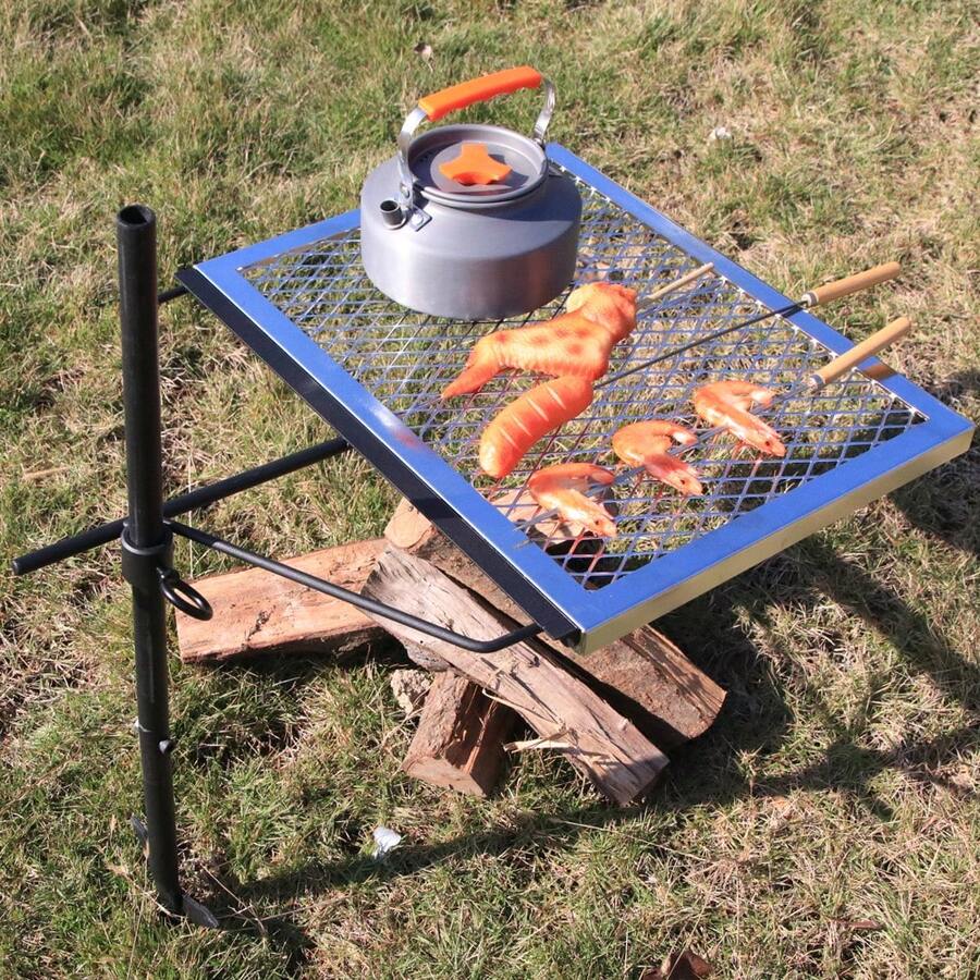 360 °   調整可能な回転式キャンプファイヤーグリル、頑 - Camping Cooking Without Fire のレビューと価格