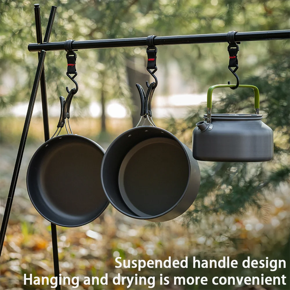 大容量ノンスティックキャンプクッキングキット（3～4人用）ポ - Camping Cooking Set Large のレビューと価格