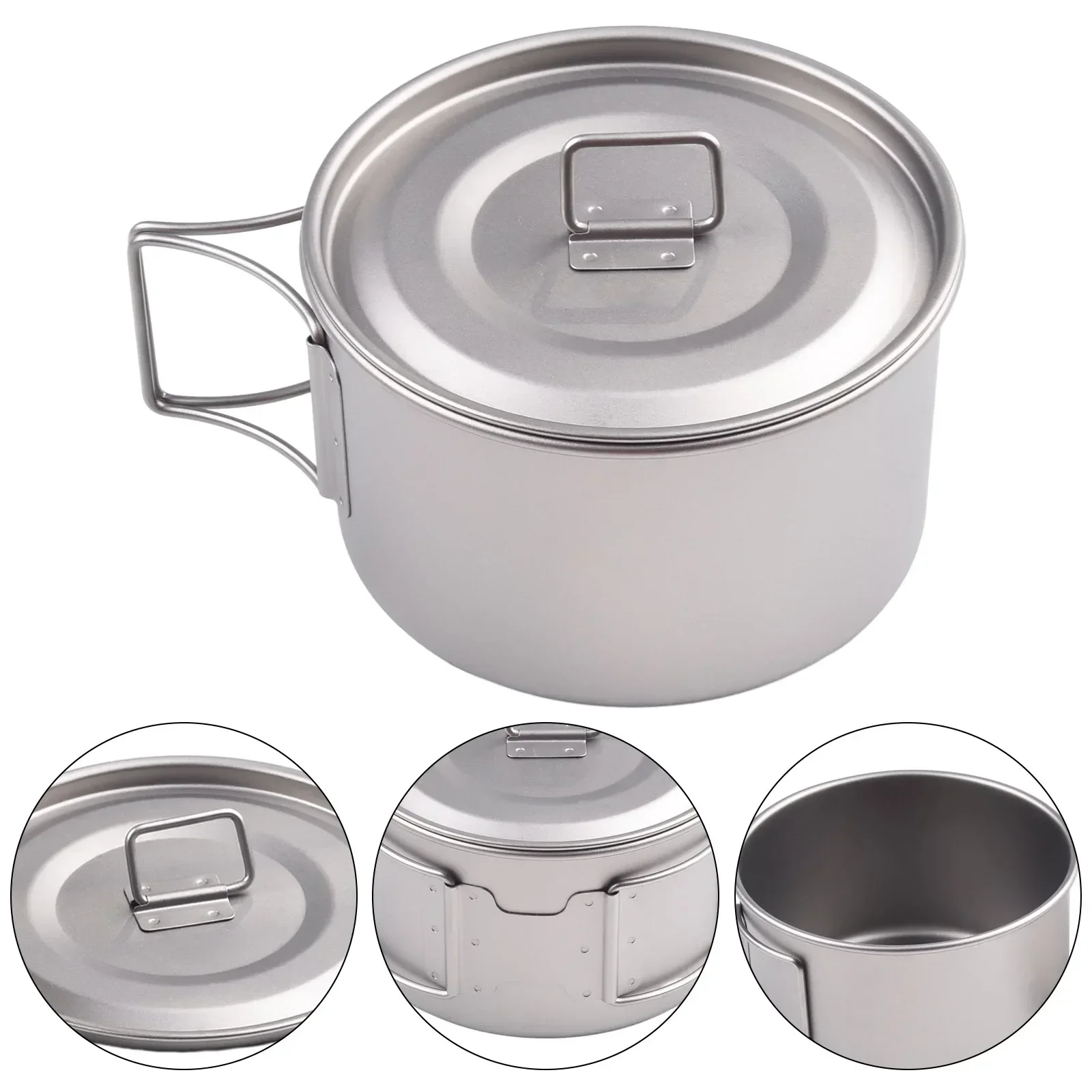 キャンプ用折りたたみハンドル付きチタンボウル、ディナーフード - Camping Cooking Hardware のレビューと価格