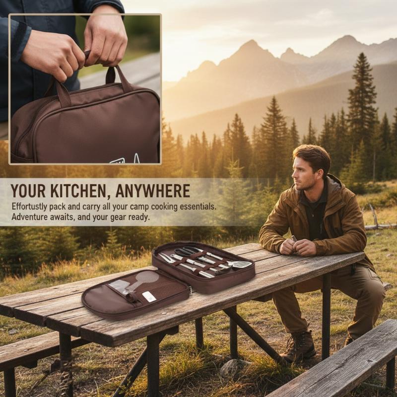 アウトドアクッキングバッグ キャンプ用収納バッグ ポータブル - Camping Cooking Utensil Bag のレビューと価格