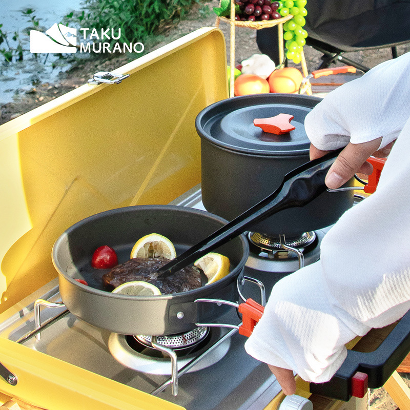 キャンプ調理器具セットアウトドアクッキング超軽量アルミポット - Camping Cooking Ware Set のレビューと価格