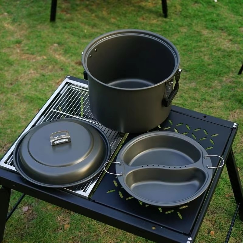 キャンプ用調理器具 アルミ製キャンプクッキングセット キャン - Camping Cooking Set Large のレビューと価格