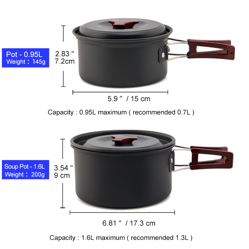Widesea キャンプ調理器具セットアウトドアポット食器キ - Camping Cooking Set Large のレビューと価格
