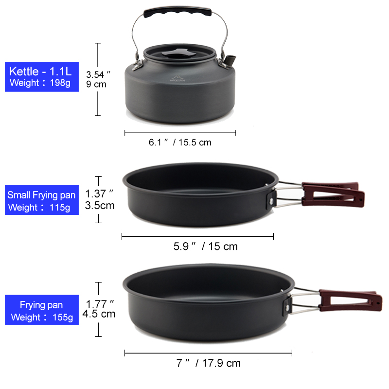 Widesea キャンプ調理器具セットアウトドアポット食器キ - Camping Cooking Set Large のレビューと価格