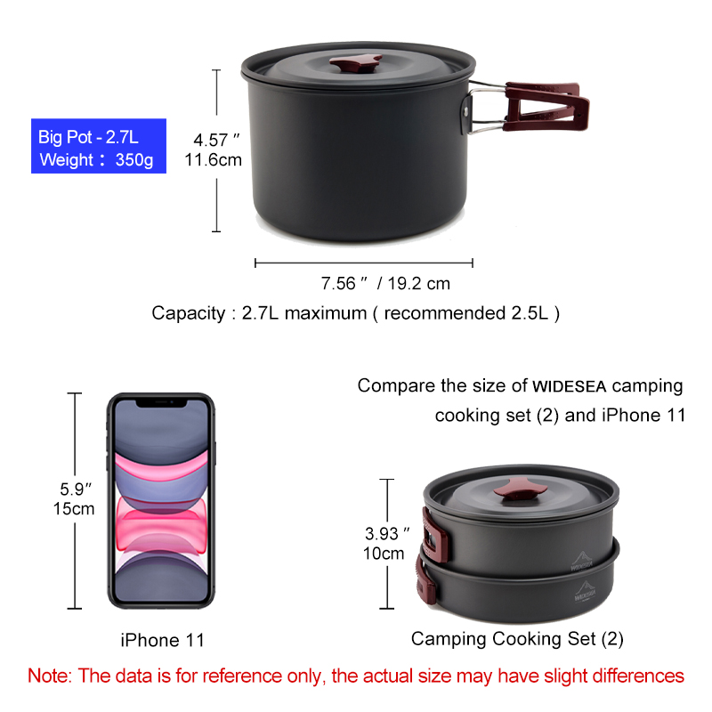 Widesea キャンプ調理器具セットアウトドアポット食器キ - Camping Cooking Set Large のレビューと価格