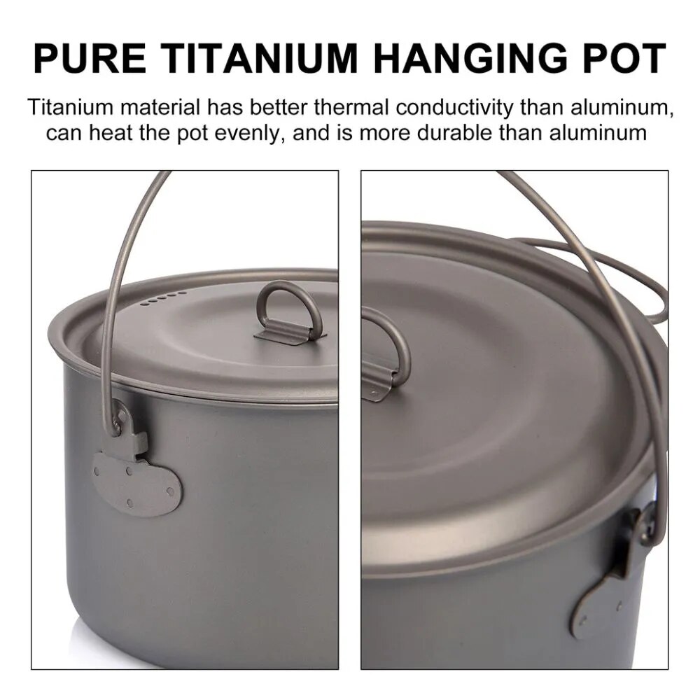 キャンプ用食器チタン調理器具セット観光大釜屋外調理鍋フライパ - Camping Cooking Set Large のレビューと価格