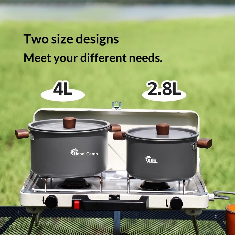 4L大容量超軽量アルミ合金製アウトドアキャンプ用調理鍋セット - Camping Cooking Set Large のレビューと価格