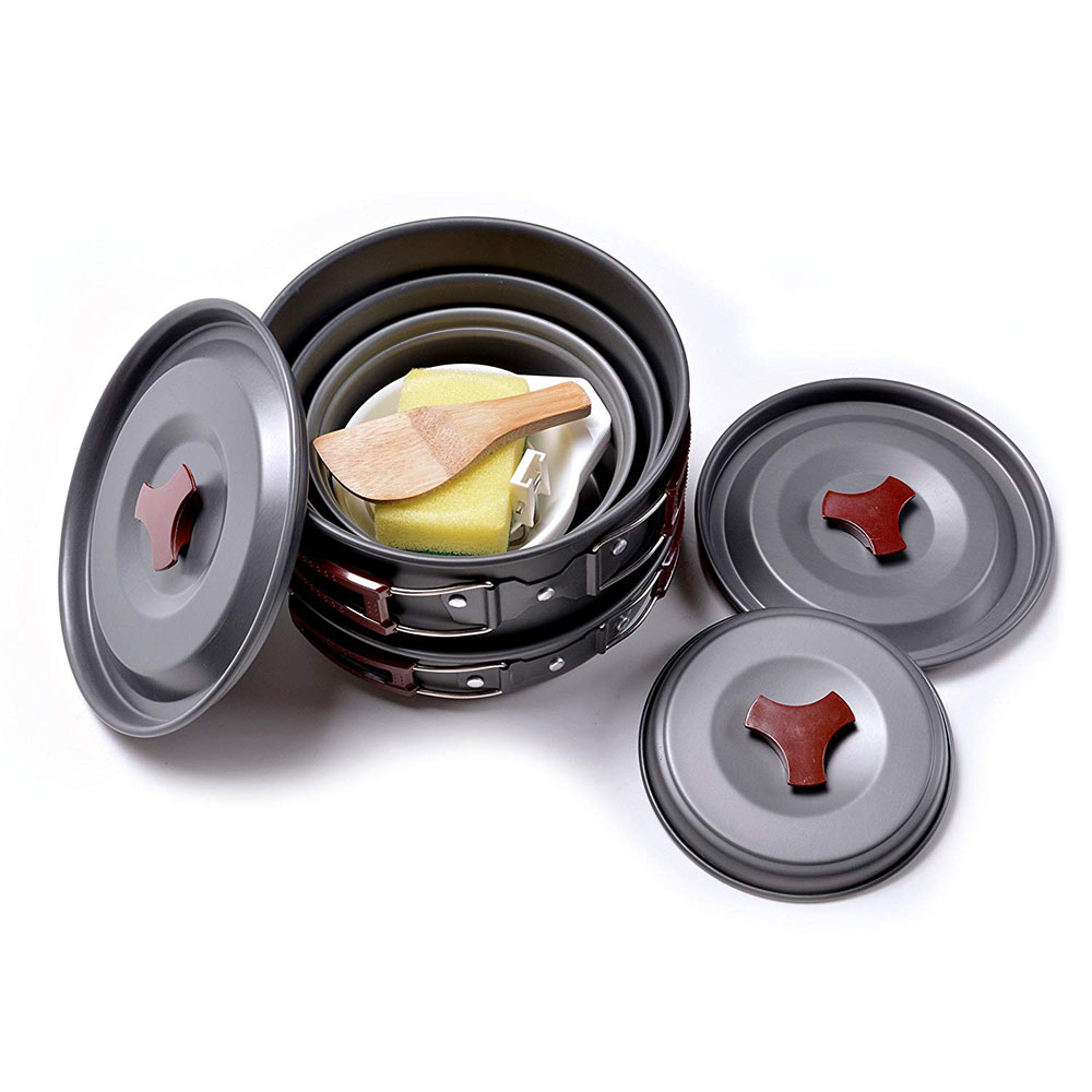 アウトドア キャンプ調理器具キット ノンスティック キャンプ - Camping Cooking Set Large のレビューと価格