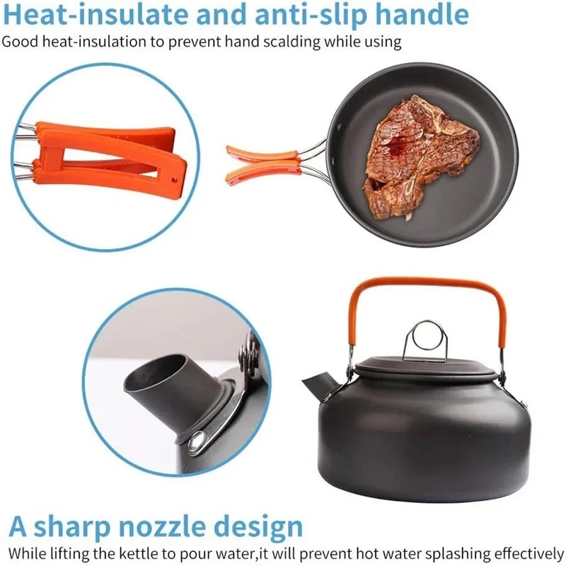 キャンプ用調理セット キャンプ用調理器具 旅行用食器 アウト - Camping Cooking Ware Set のレビューと価格