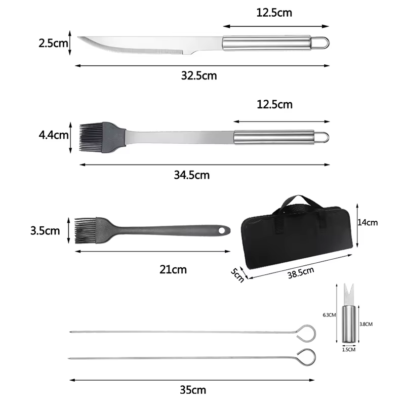 グリル用品セット ステンレス製BBQアクセサリーキット ポー - Camping Cooking Utensil Bag のレビューと価格