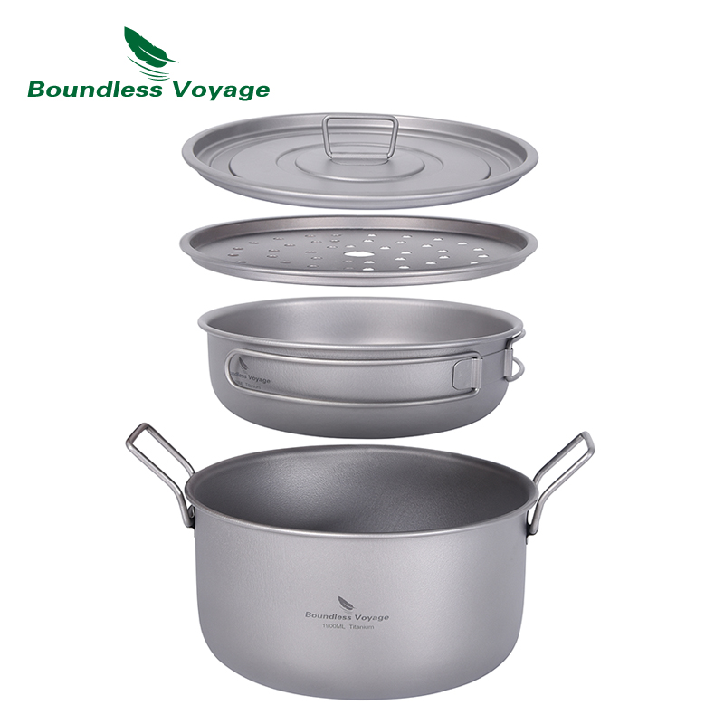 無限の航海-多機能調理鍋、チタン蒸し器、スープ鍋、蓋付きフラ - Camping Cooking Hardware のレビューと価格